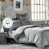 Huistextiel Gulcan Home | Karaca Home Charm Bold 2-Persoons Satijn Dekbedovertrek Set | Grijs