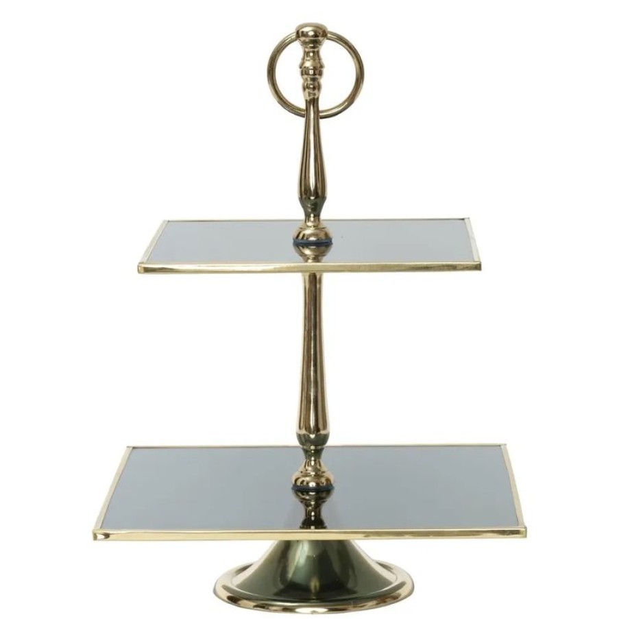 Tafelen Gulcan Home | Karaca Home Line Etagere 2-Laags | Goud | 25 Cm