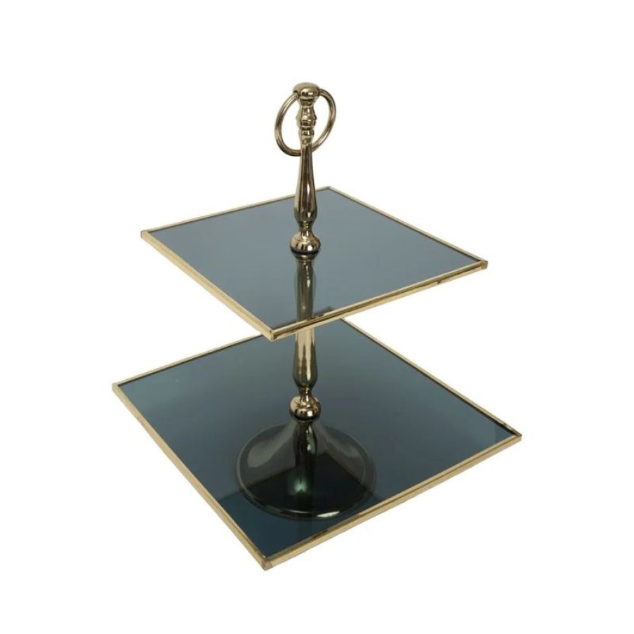 Tafelen Gulcan Home | Karaca Home Line Etagere 2-Laags | Goud | 25 Cm