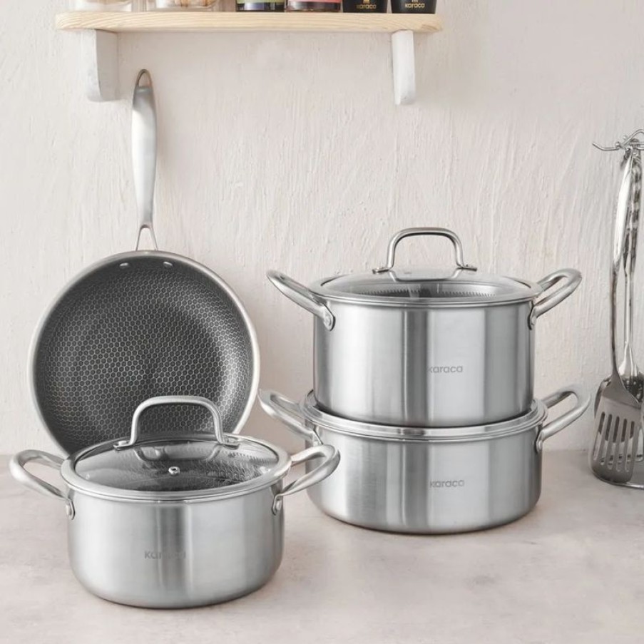 Keuken Gulcan Home | Karaca Powersteel 3 Ply Plus 316+ Staal Pannenset | 7-Delig