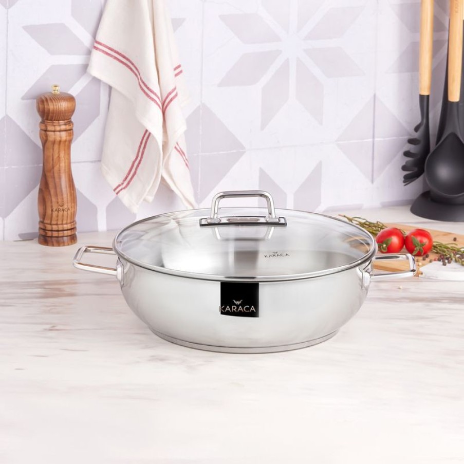 Keuken Gulcan Home | Karaca Galaxy Steel Lage Pan 30 Cm 6,0 Lt