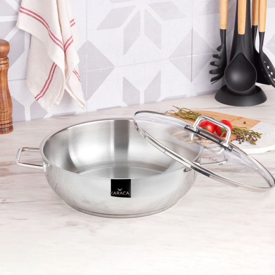 Keuken Gulcan Home | Karaca Galaxy Steel Lage Pan 30 Cm 6,0 Lt