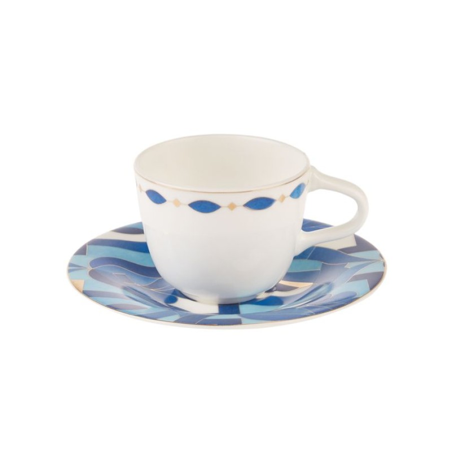 Tafelen Gulcan Home | Karaca Fine Pearl Azur Koffiekopjes Set Voor 6 Personen