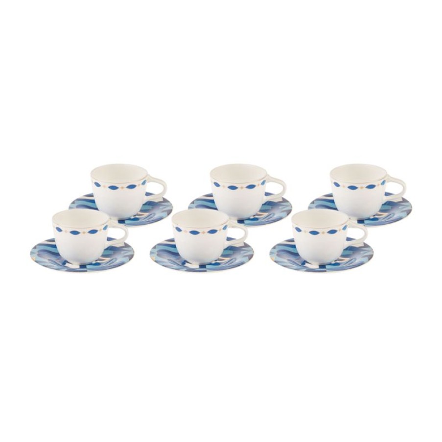 Tafelen Gulcan Home | Karaca Fine Pearl Azur Koffiekopjes Set Voor 6 Personen