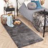 Vloerkleden Gulcan Home | Softy Collection Hoogpolig Rabbit Zacht Vloerkleed Loper 80X150 Cm Grijs