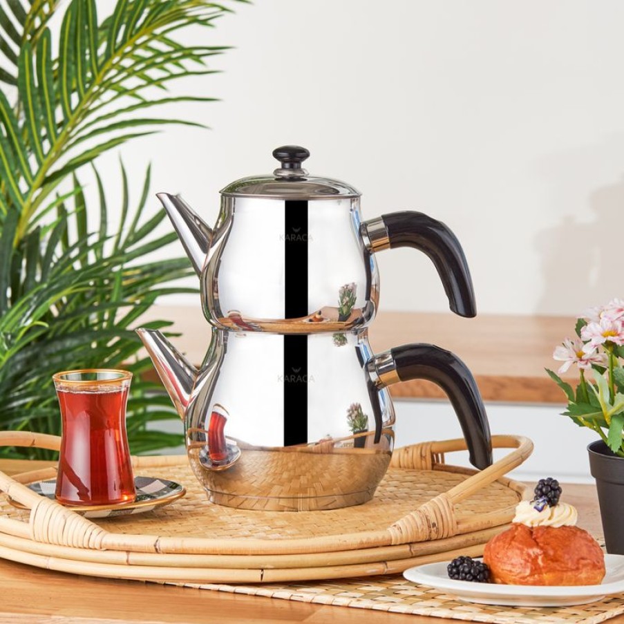 Keuken Gulcan Home | Karaca Layla Midi Zwarte Theepot Set