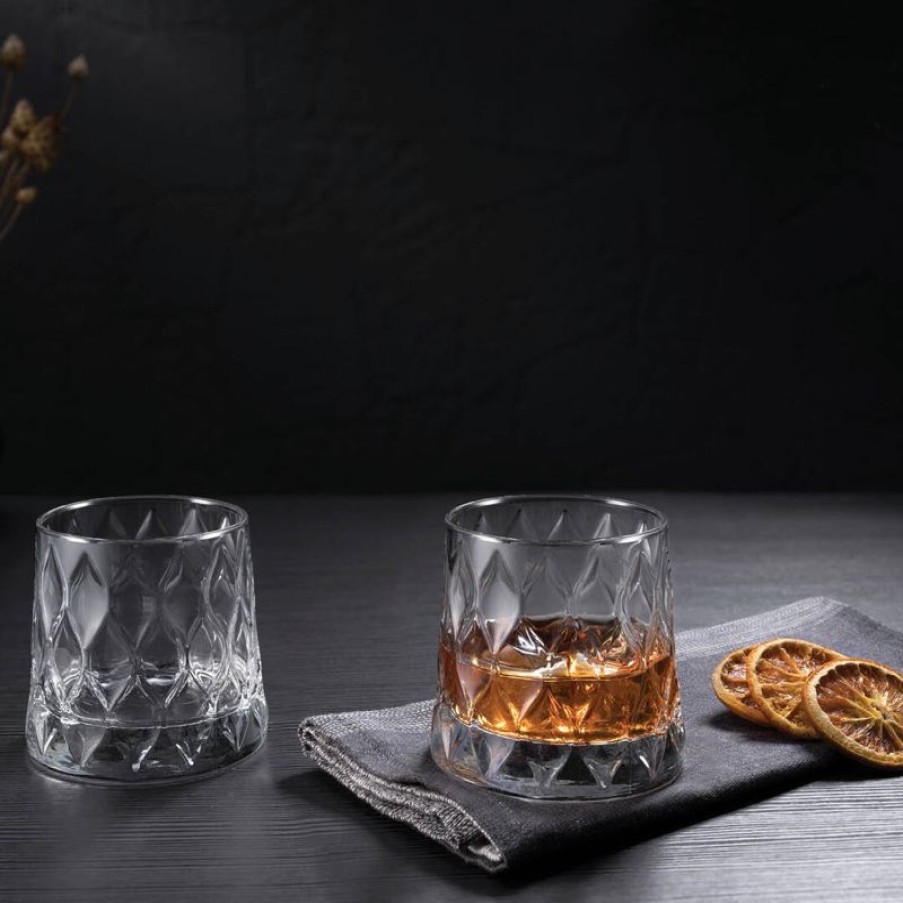 Tafelen Gulcan Home | Pasabahce Leafy Whiskeyglazen | 4 Stuks | 300 Cc