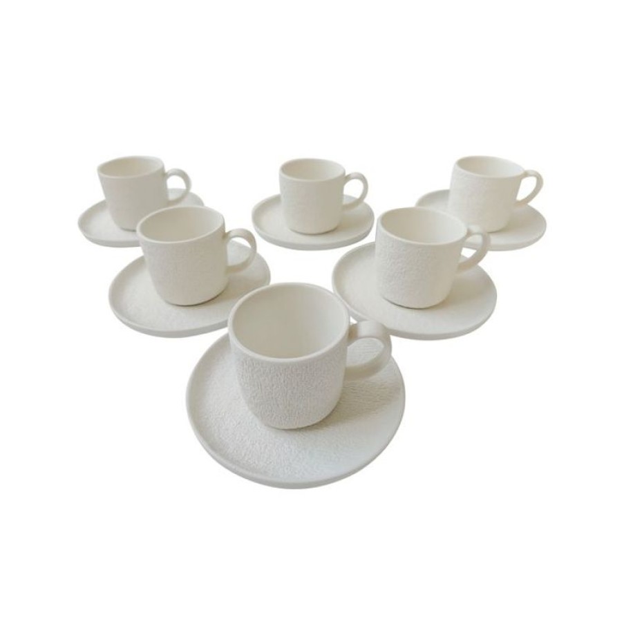 Tafelen Gulcan Home | Bricard Valance 12-Delige Koffieset | Mat Wit | 200 Ml