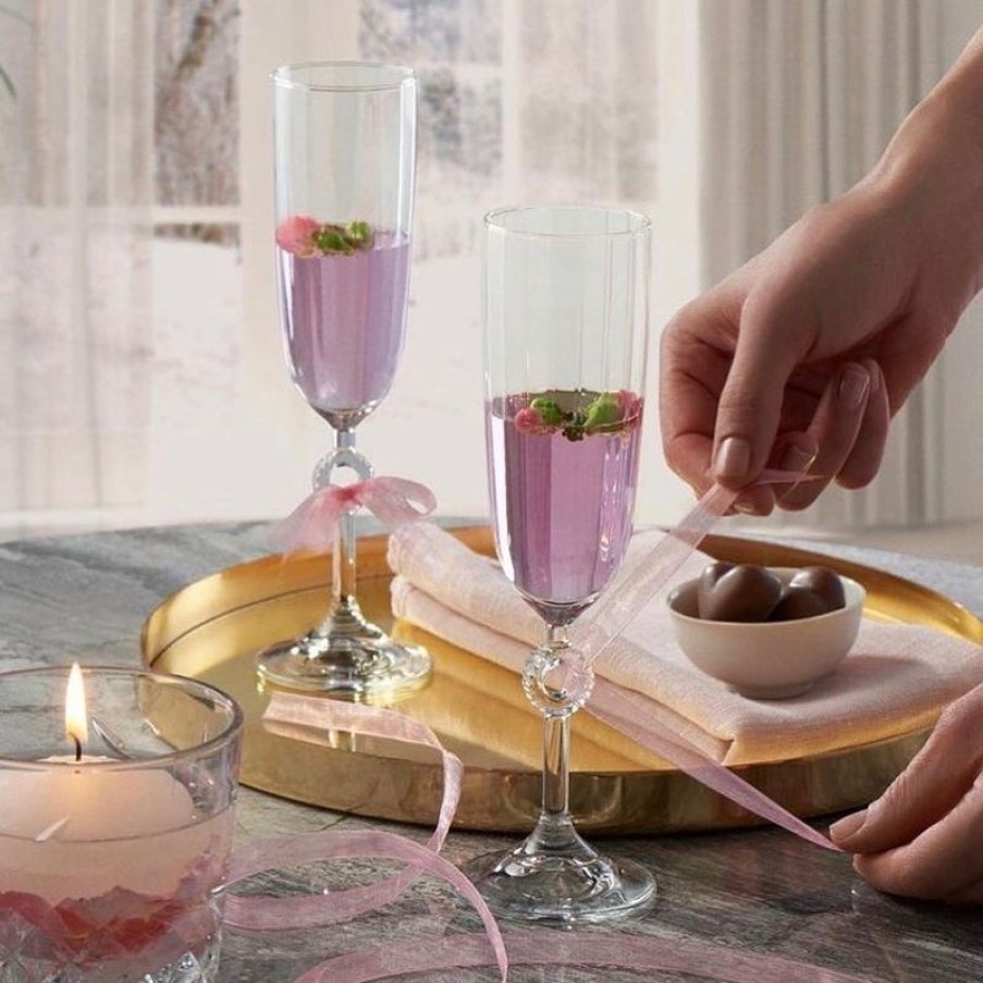 Tafelen Gulcan Home | Pasabahce Amore Champagne Flute Glazen | 2 Stuks | 150 Cc