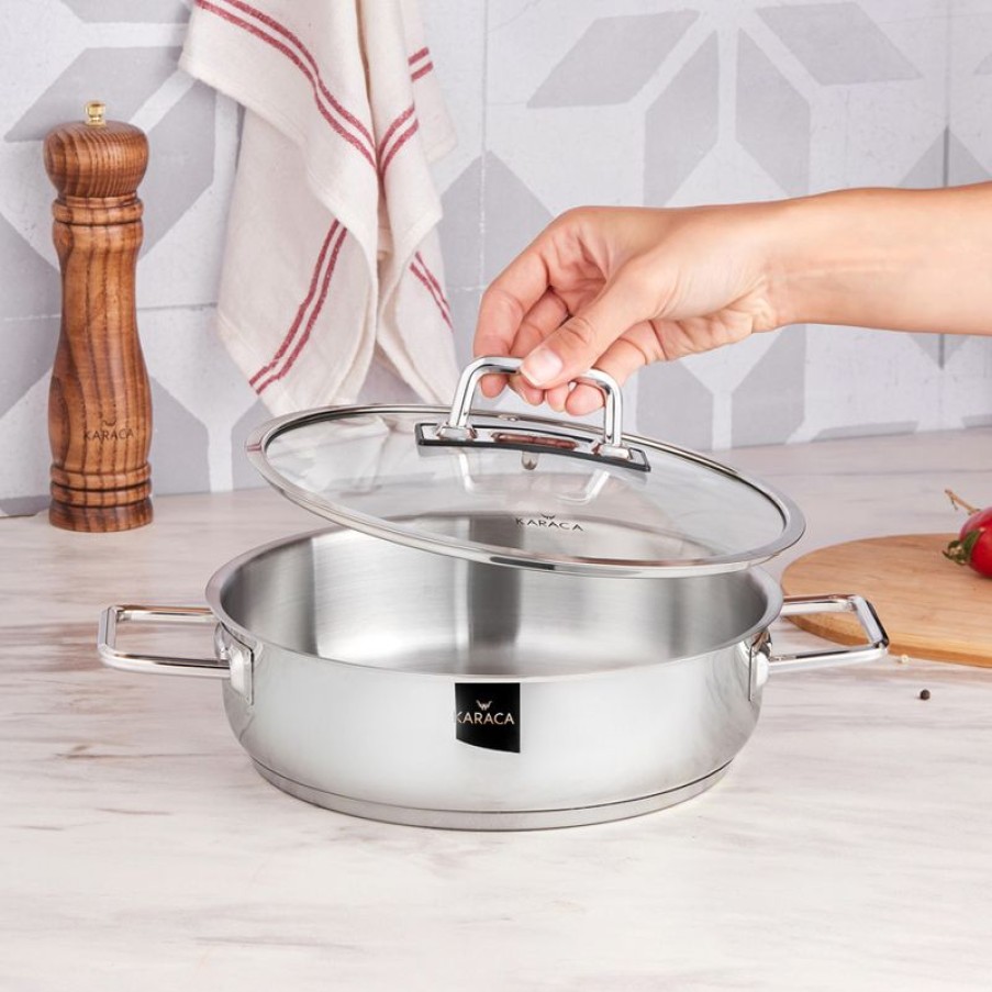 Keuken Gulcan Home | Karaca Galaxy Steel Lage Pan 24 Cm 3,0 Lt