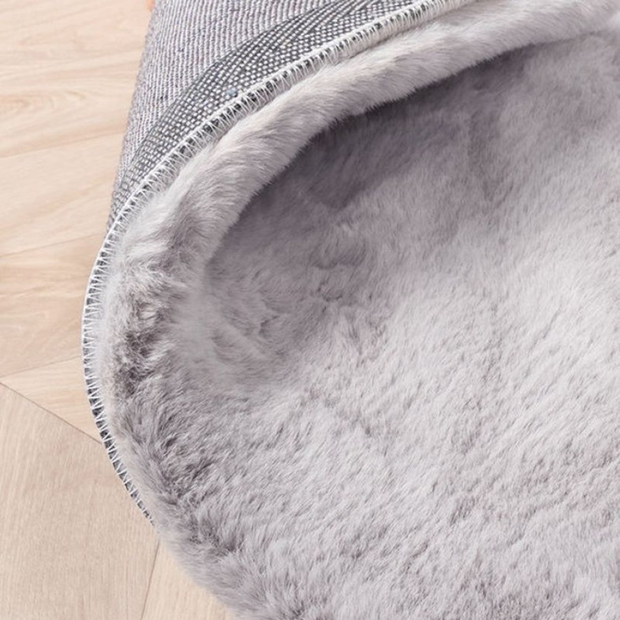 Vloerkleden Gulcan Home | Softy Collection Hoogpolig Rabbit Zacht Vloerkleed Loper 80X150 Cm Zilver