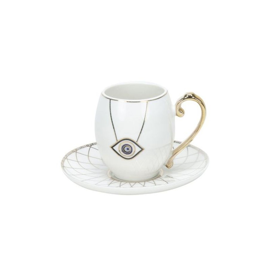 Tafelen Gulcan Home | Nazar Collectie Espresso Kopjes Set | 12-Delig | Wit